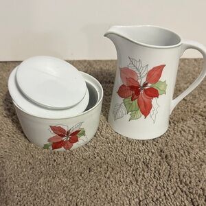 Floral Pitcher and Sugar Bowl Set